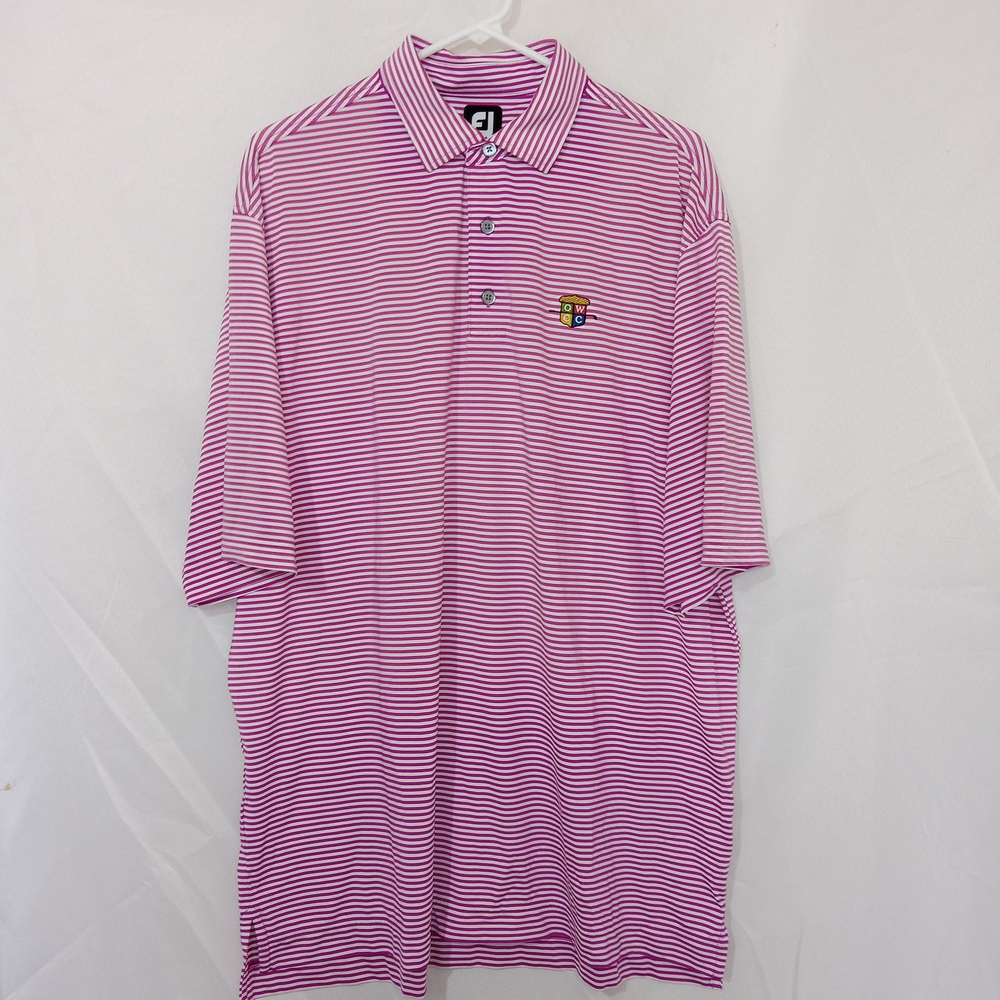 FootJoy Golf Polo Shirt Men’s XL Purple Stripe Short Sleeve Stretch Performance